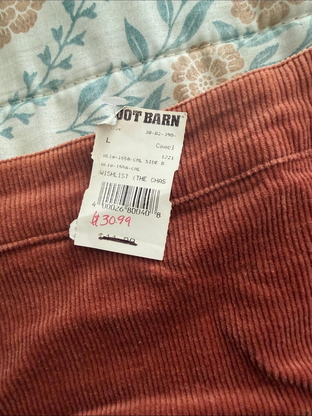 Button-Front Rust Mini Skirt - Picture 3 of 3